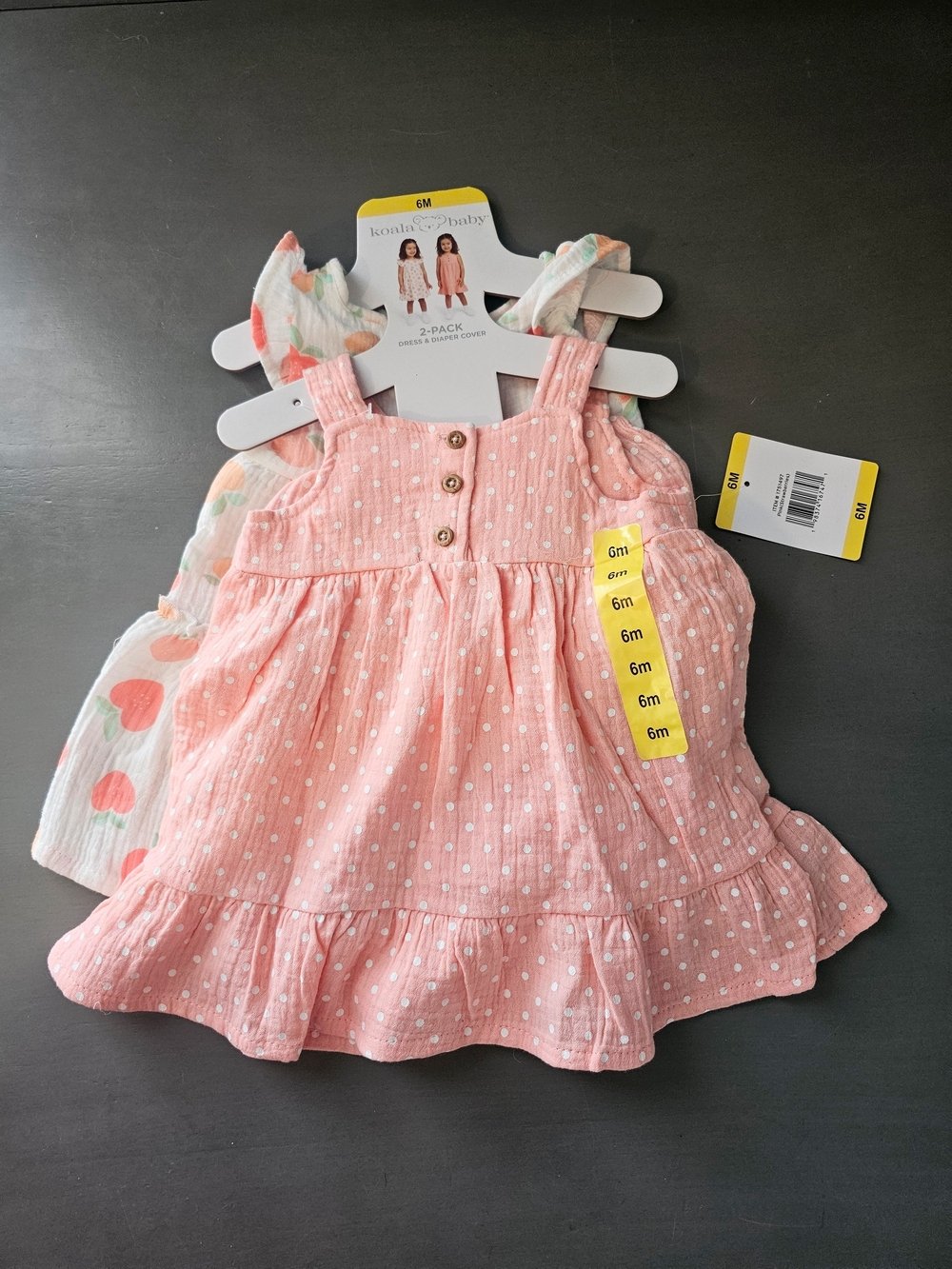 Koala Baby 2-Pack Baby Girl Clothes Dress & Diaper Cover Set 6M NWT Pink Coral